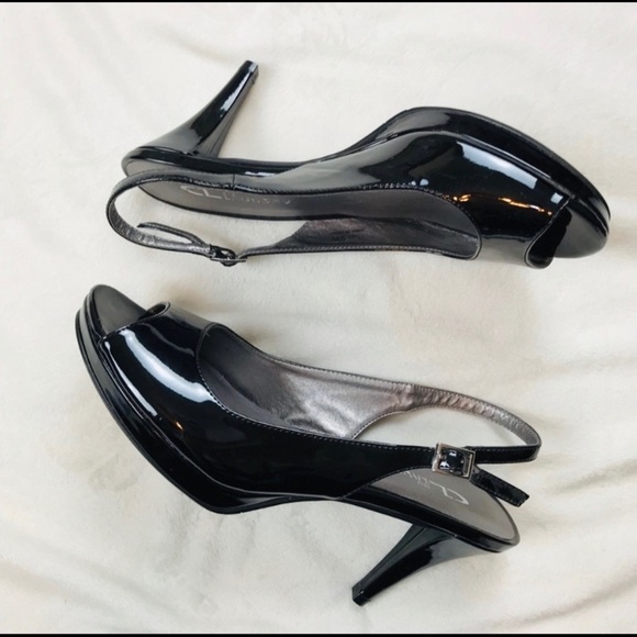 CL by Laundry women’s black peep toe heel size 9 - Picture 2 of 6